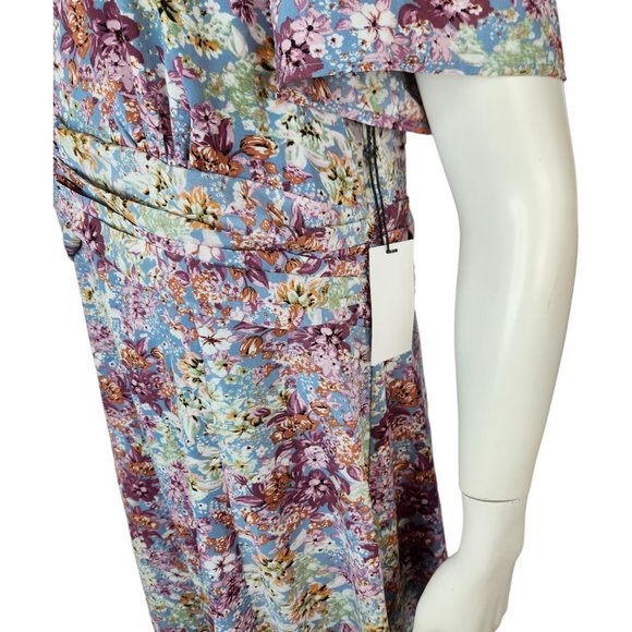 Floret Studios Floral Print Empire Waist Maxi Dress Women's XL Puff Sleeve - Picture 11 of 16